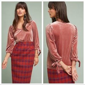 Anthropologie Reath & Wren rose gold velour top